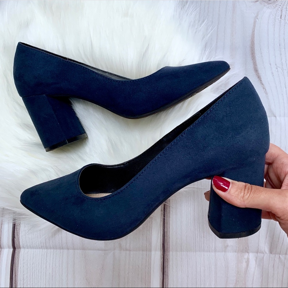 Faux Suede Block Heels